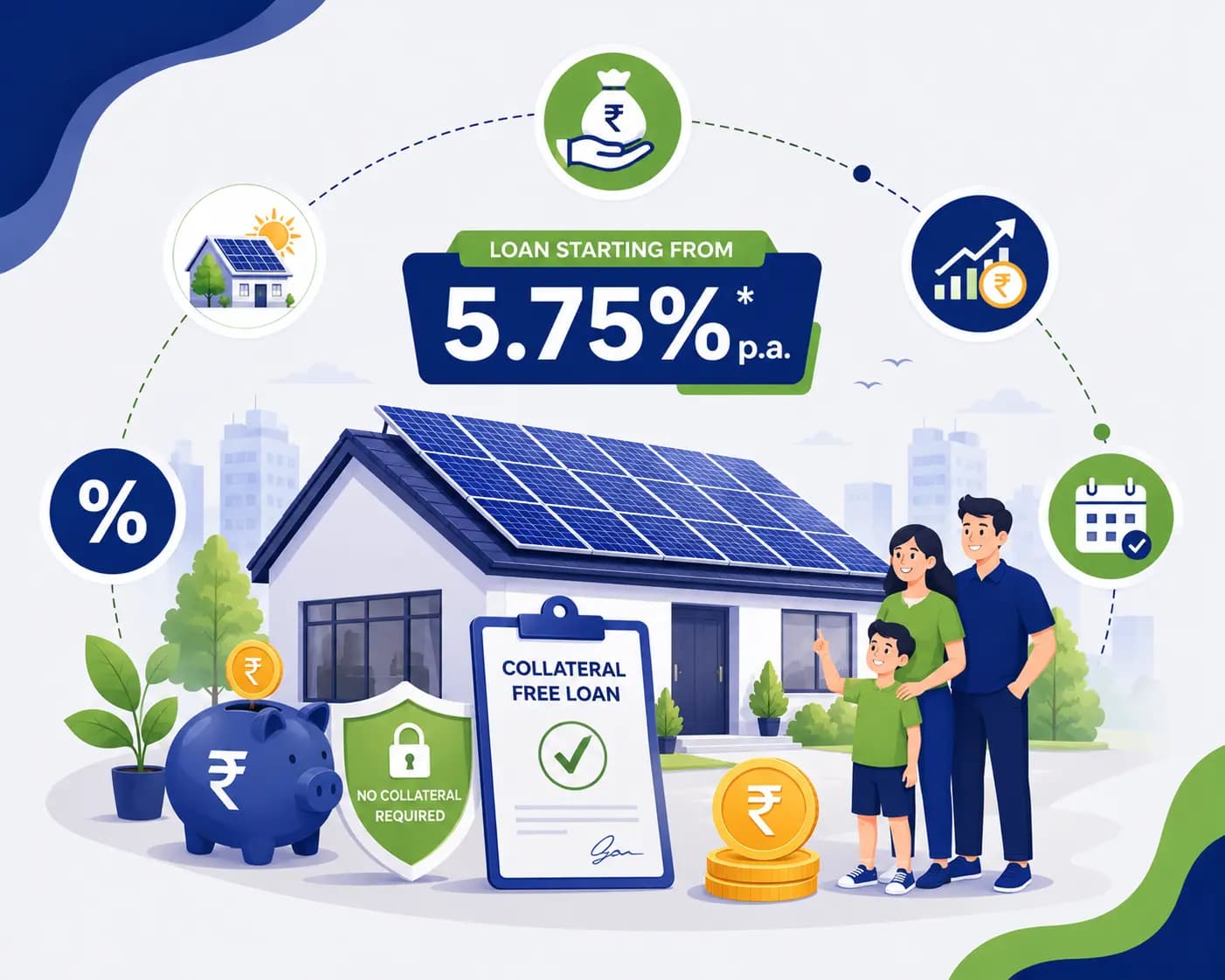 Homeowner reviewing a rooftop solar loan application on a laptop